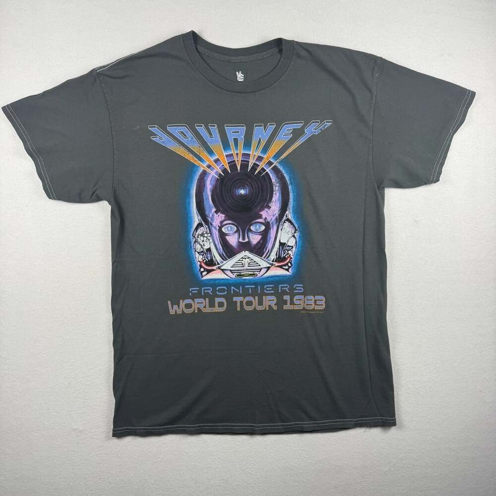 Junk Food Journey Frontiers World Tour 1983 T-Shirt Size M Gray Band Tee